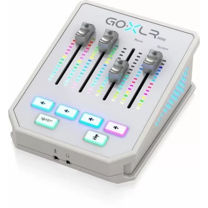 Mezclador de audio TC-Helicon GO XLR Mini-WH blanco — mezclador USB vocal/interfaz compacto para streaming