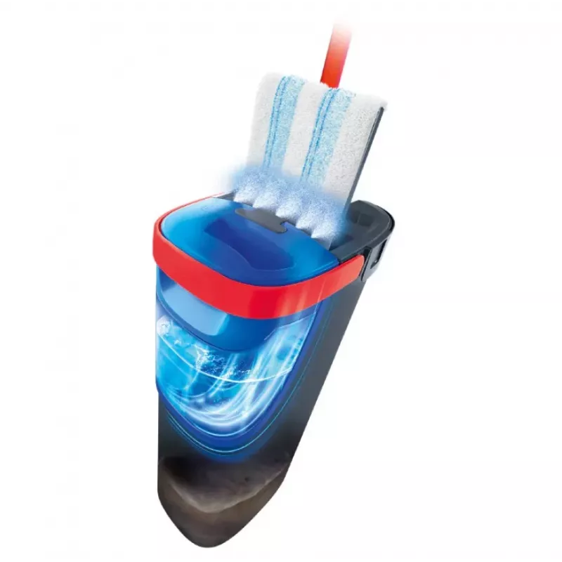 Vileda H2PrO 175775 set de mopa plana con sistema de dos depósitos, microfibra, negro/rojo