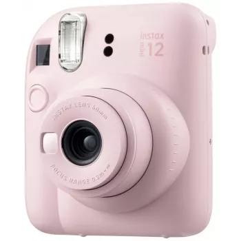 Cámara instantánea Fujifilm Instax Mini 12 Rosa — imagen 86×54 mm, película 62×46 mm, distancia focal 60 mm