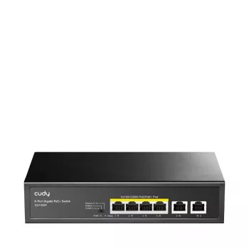 Switch de red Cudy GS1006P no gestionado Gigabit Ethernet 6 puertos PoE, 12 Gbit/s, 2048 MAC, negro