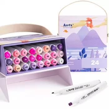 Rotuladores de doble punta Arrtx LC302239 — 24 colores, set de tonos violeta