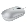 Ratón óptico ambidiestro con cable Lenovo 540 USB Type-C, 3 modos DPI, gris, 4 botones, cable de 1,8 m