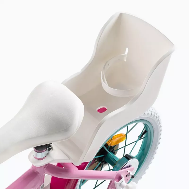 Bicicleta infantil HUFFY 24951W Minnie, ruedas de 14 pulgadas, cuadro de acero, neumáticos, frenos de llanta delantero/trasero, ruedines