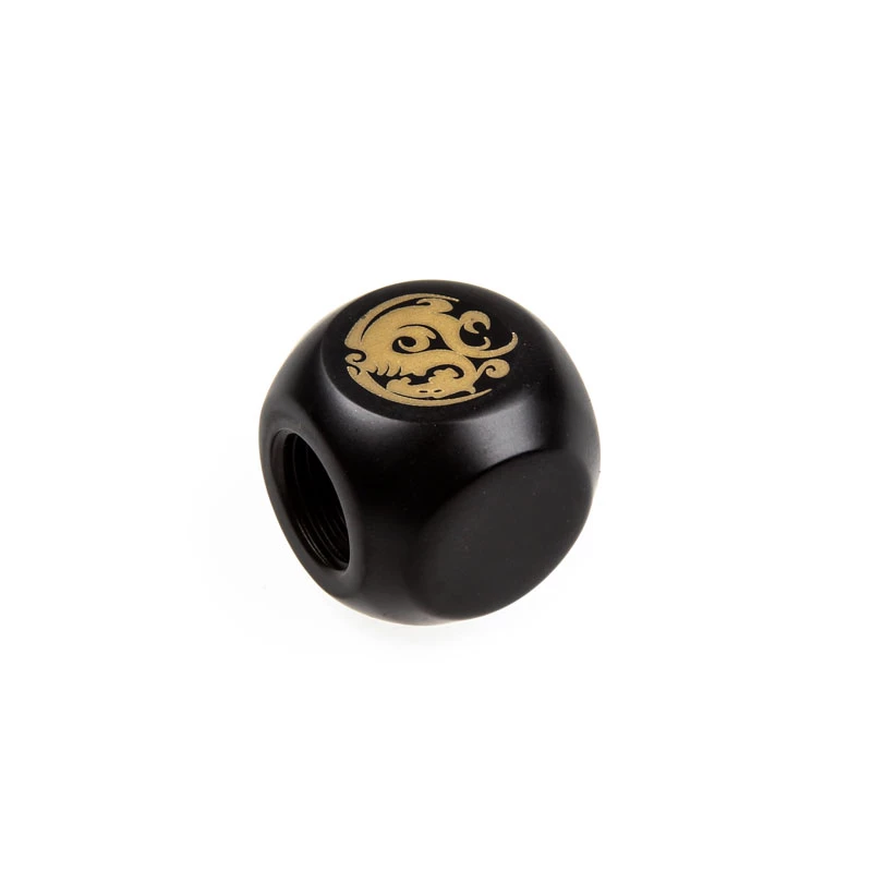 Adaptador en T 3x G¼ (3 vías) para refrigeración líquida, BitsPower BP-CBTMB, acabado negro carbono