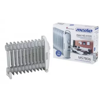 Mesko MS 7806 Radiador eléctrico de aceite, para interior, Blanco, 1200 W