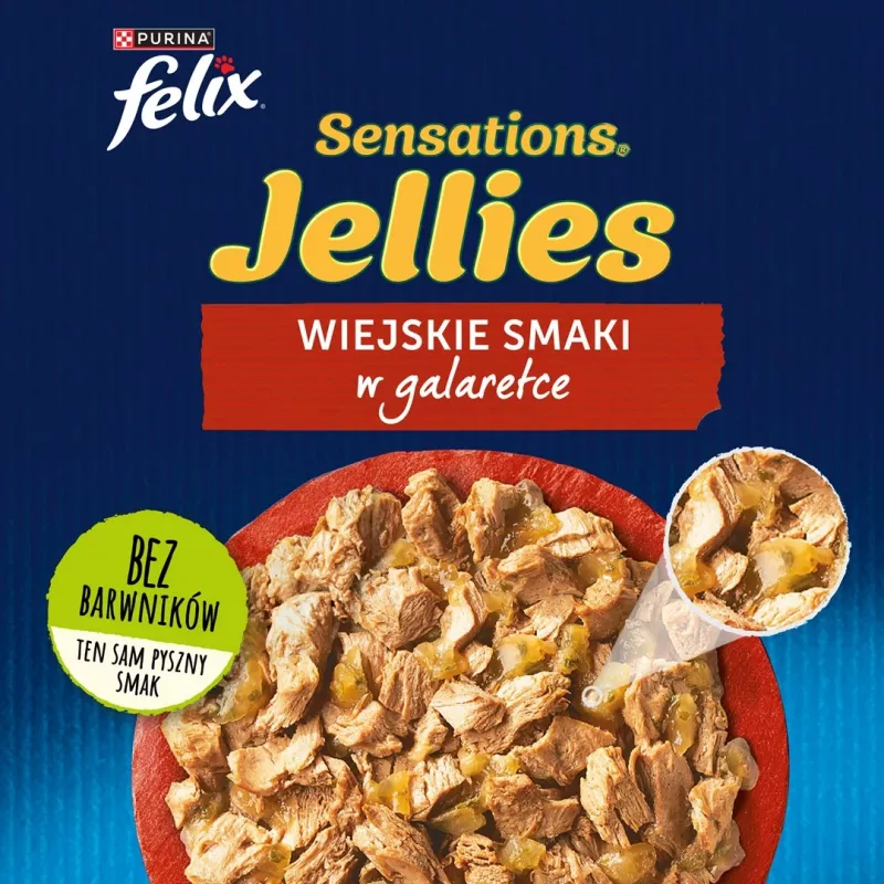 Purina Felix Sensations Mix comida húmeda para gatos, 12 x 85 g, pavo, caballa, cordero, arenque