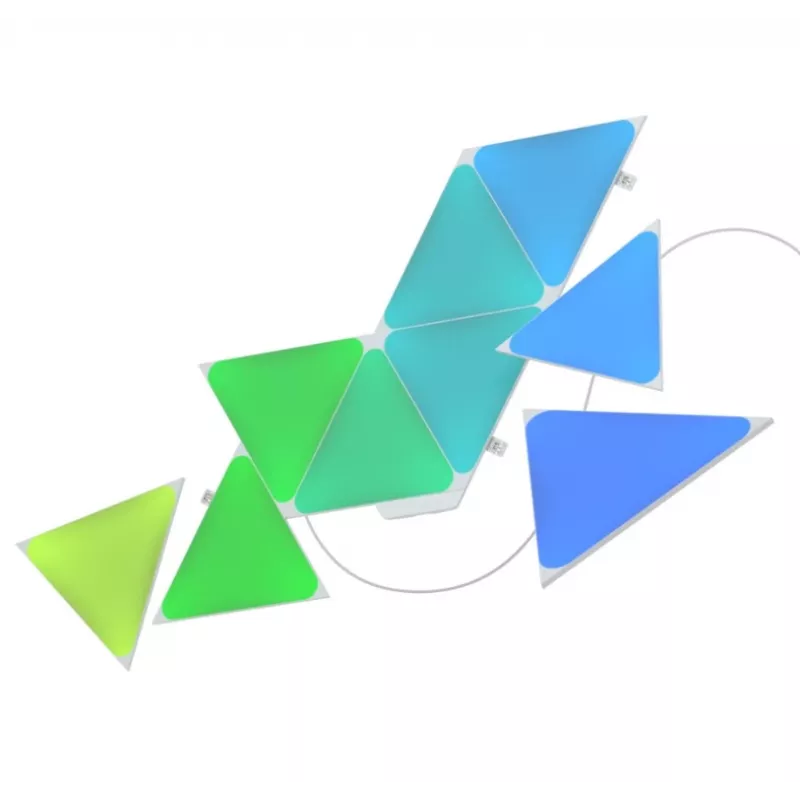 Paneles LED triangulares Nanoleaf NL47-0002TW-9PK — set de 9 paneles de pared RGB, con cable, blanco