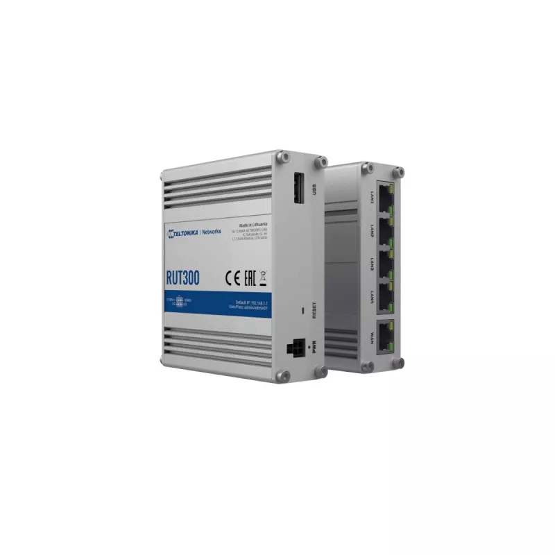 TELTONIKA RUT300 router industrial con cable 5X RJ45 100 MB/s