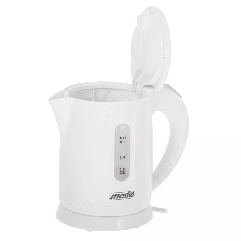 Mesko Hervidor de agua | MS 1376 | Eléctrico | 850 W | 0,8 L | Plástico | Base giratoria 360° | Blanco