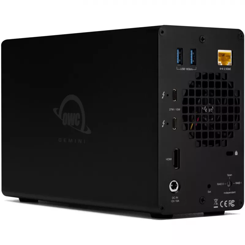 OWC Gemini unidad dual TB3 carcasa de almacenamiento y docking con RAID por hardware - Thunderbolt 3 - Thunderbolt