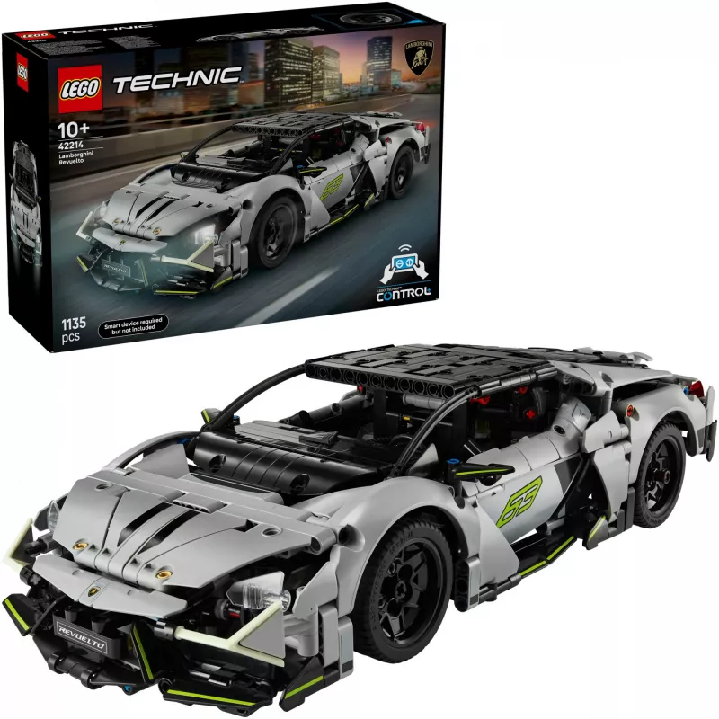 LEGO Technic Supercar Lamborghini Revuelto 42214 — maqueta detallada a escala 1:10, 1.135 piezas