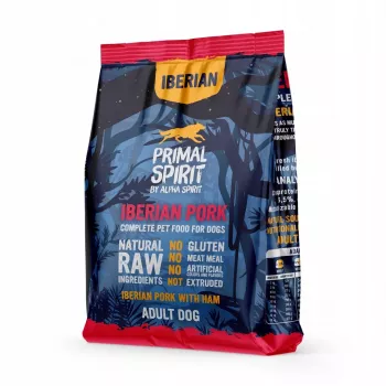 PRIMAL SPIRIT Iberian 70% Jamón de cerdo – comida semihúmeda para perros – 1 kg