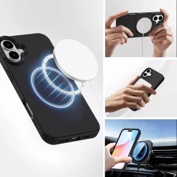 4smarts Funda de silicona Cupertino para Apple iPhone 16 compatible con MagSafe