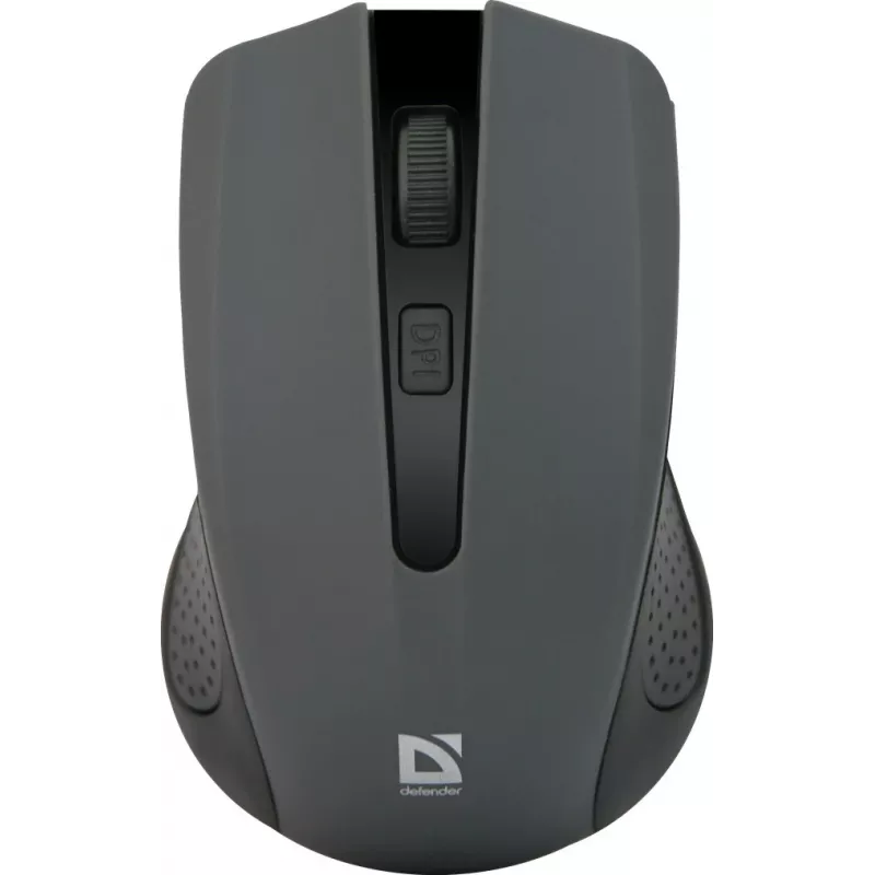 Ratón óptico inalámbrico DEFENDER MM-935 RF, ambidiestro, 1600 DPI, gris, receptor USB, pilas AAA