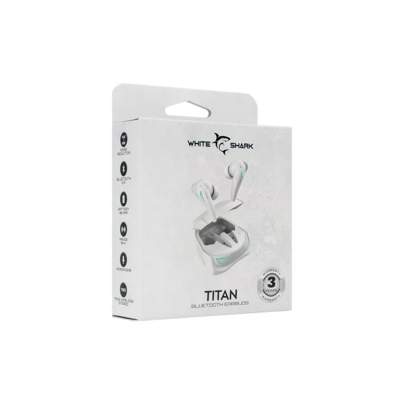 Auriculares White Shark GEB-TWS96 Titan blanco