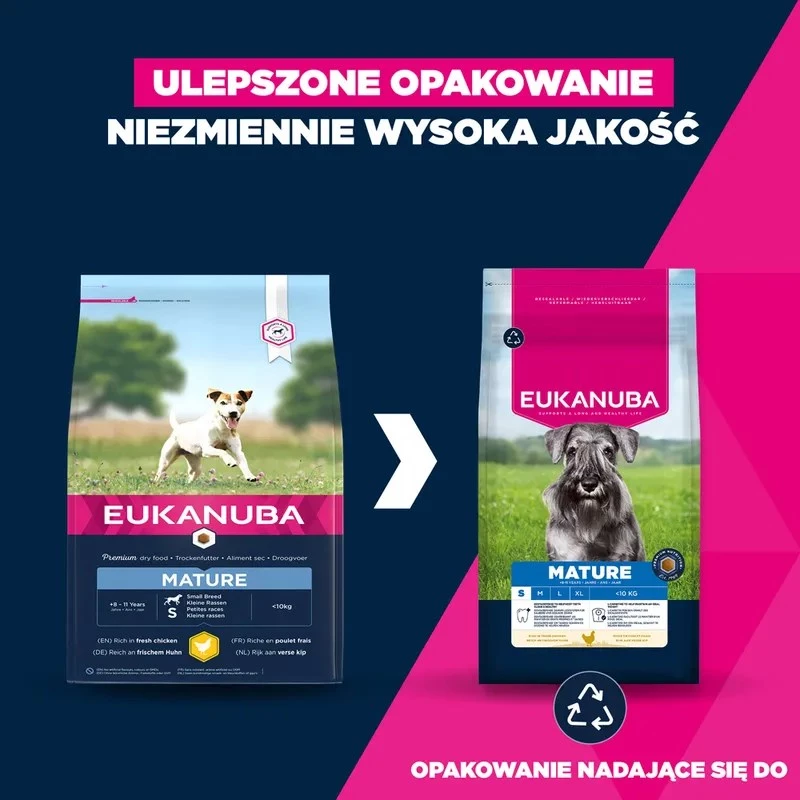 Comida seca para perros EUKANUBA Mature Small Chicken 3 kg — para perros adultos de razas pequeñas