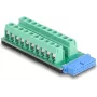 Adaptador de cable DELOCK 67191 — cabecera USB de 19 polos a regleta de bornes de 20 polos, negro/verde
