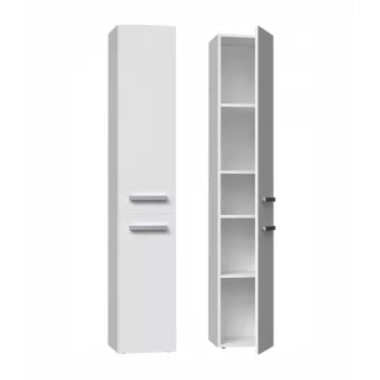 Armario de baño de pie Top e shop NEL II BIEL — de pie, 5 baldas, 310×300×1740 mm, blanco
