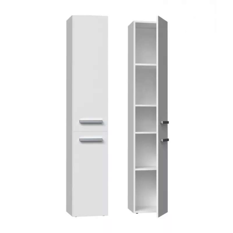 Armario de baño de pie Top e shop NEL II BIEL — de pie, 5 baldas, 310×300×1740 mm, blanco