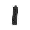 Lanberg, regleta, PS0-04E-0150-BK distribuidor de corriente 4 tomas AC interiores negro (4 uds., CEE 7/5, 1,50 m)