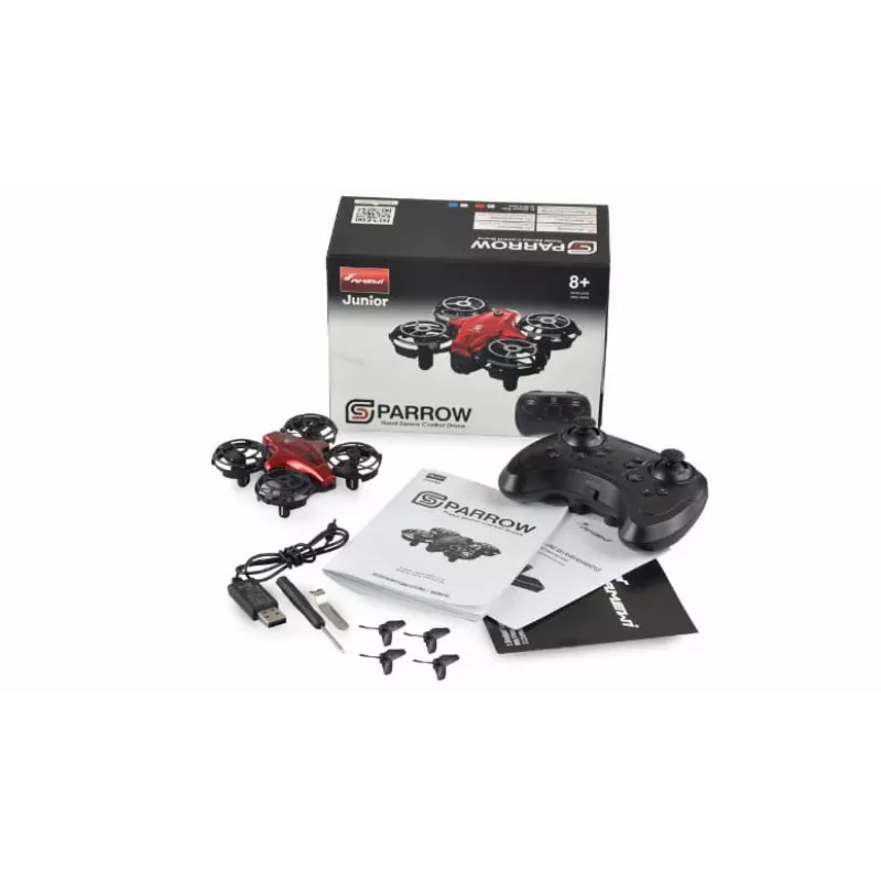 Dron con cámara Amewi 25324 mini dron 300 mAh Negro Rojo