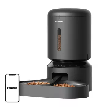 Comedero automático para mascotas Aptel Granary PL-AF103-36B, automático, 5 l, dos cuencos, WiFi (negro)