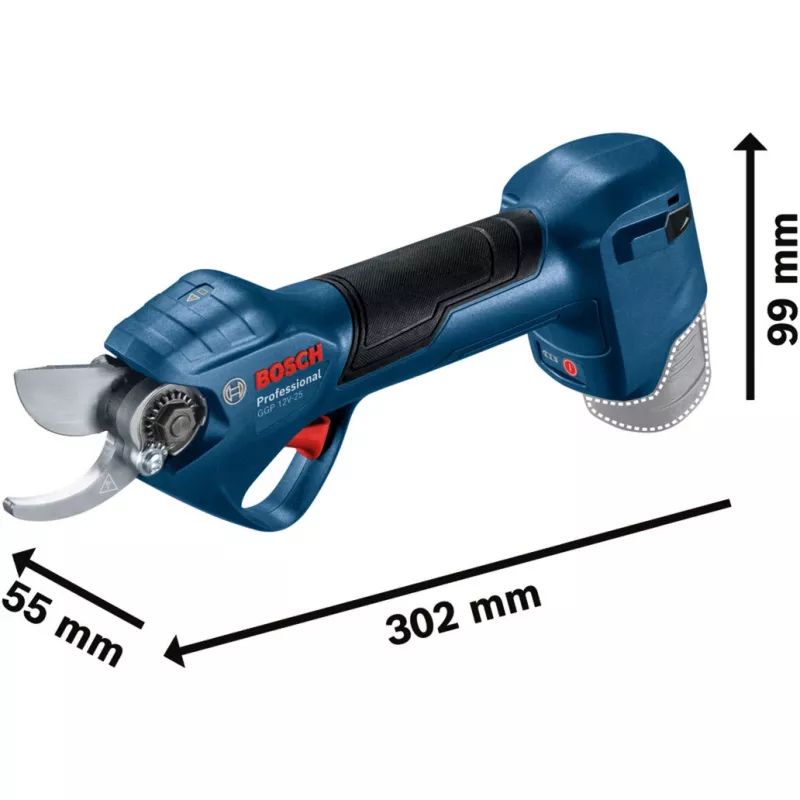 Tijera de jardín a batería GGP 12V-25 Professional solo, 12 voltios (azul/negro, sin batería ni cargador)