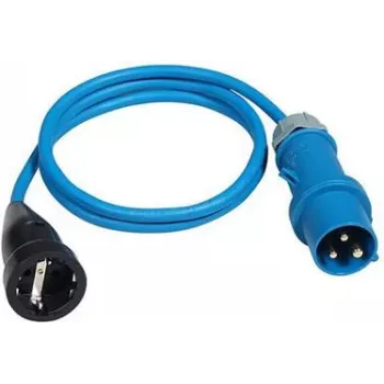 Cable adaptador de corriente AS Schwabe 1,5 m H07RN-F 3G2,5 con conector macho CEE 16A y conector hembra Schuko 250V