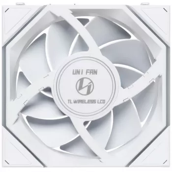 Lian Li UNI FAN TL Wireless LCD 120 White — Ventilador PWM de 120mm con controlador LCD inalámbrico