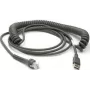 Datalogic cable USB cable USB, Type-A, en espiral, 3,6m (CAB-467)