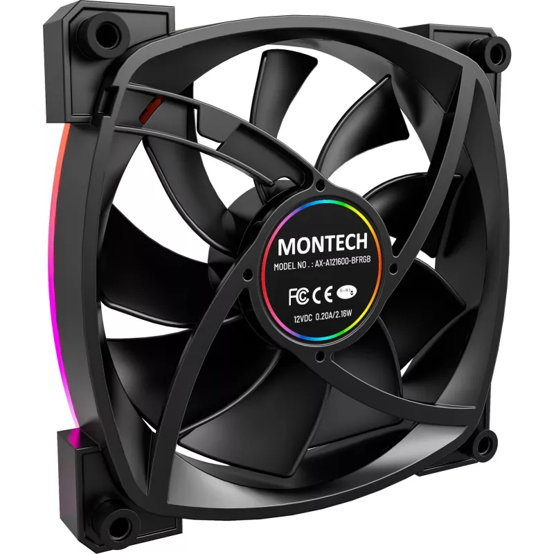 Ventilador de carcasa MONTECH AX120 120mm ARGB pack de 3 - Negro