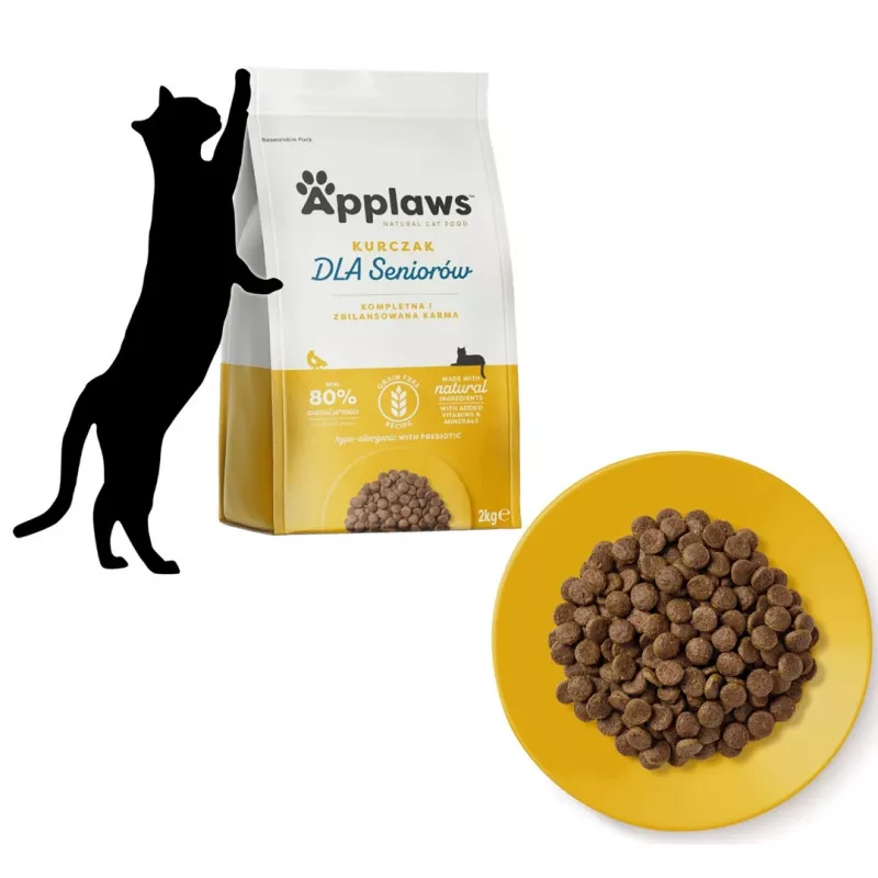 Applaws Senior con pollo, comida seca para gatos, 2 kg
