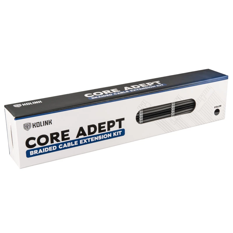 Kolink Core Adept COREADEPT-EK-BGR kit de extensión de cables trenzados, negro/gris