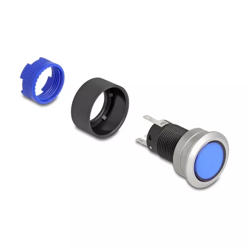 Pulsador DELOCK 22049 22 mm, 5× conexiones de soldadura, montaje en panel