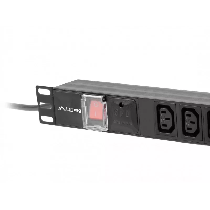 Unidad de distribución de corriente LANBERG PDU-10I-0200-IEC-BK — 10 salidas C13, cable de 2 m, 10 A, 2500 W, negro