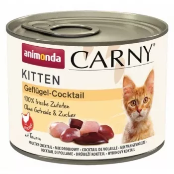 Comida húmeda para gatos animonda Carny Poultry Cocktail Kitten (pollo, pato, pavo) 200 g lata