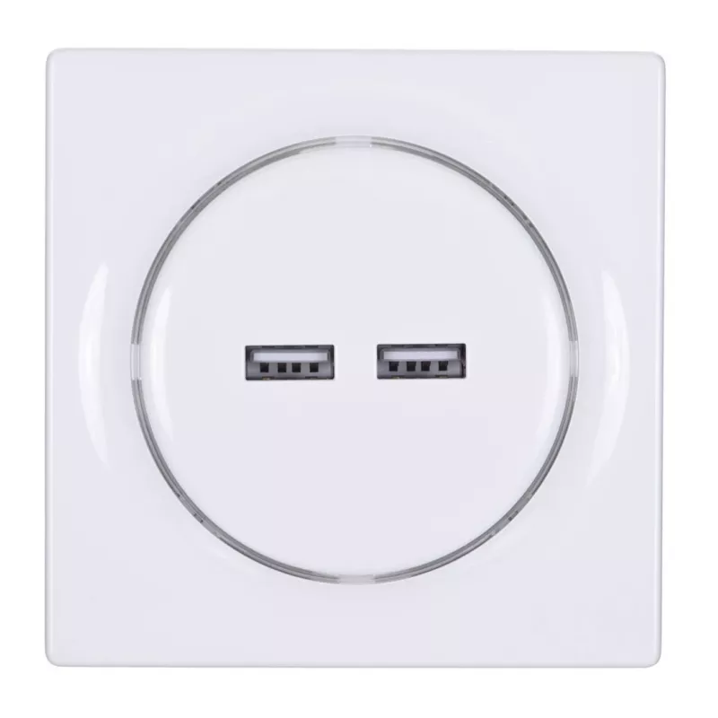 Toma de corriente Fibaro Walli N 2x USB blanca