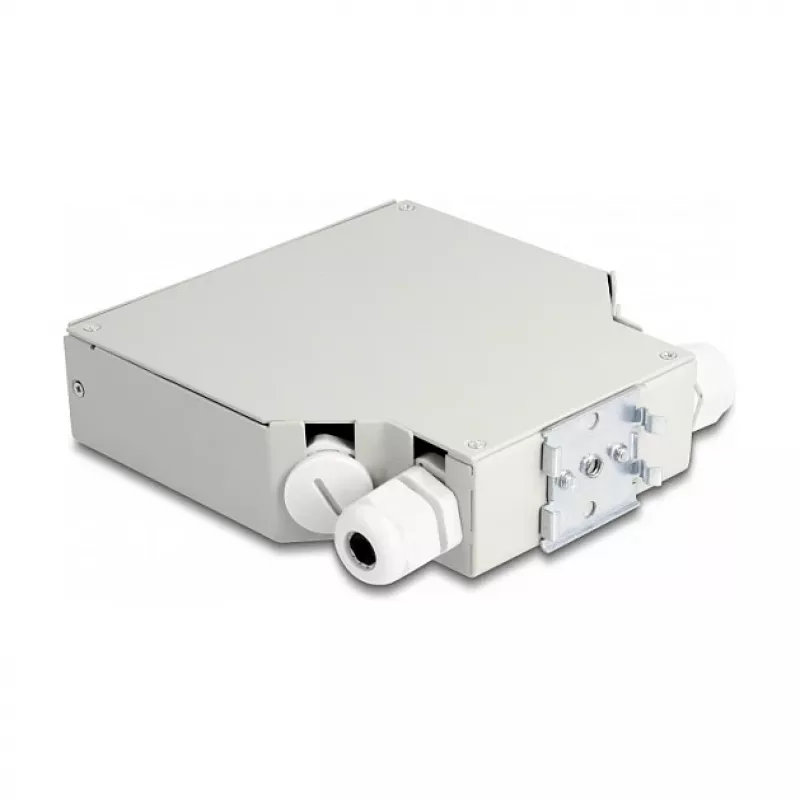 DeLOCK caja de distribución de fibra óptica para carril DIN 8 puertos gris