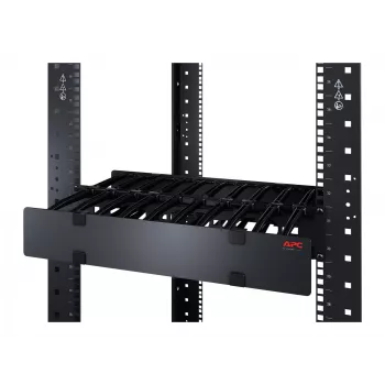 APC NetShelter gestión de cables, organizador de cables horizontal, 1U, de un lado con tapa, negro, 482,6 x 44,45 x 165,1 mm