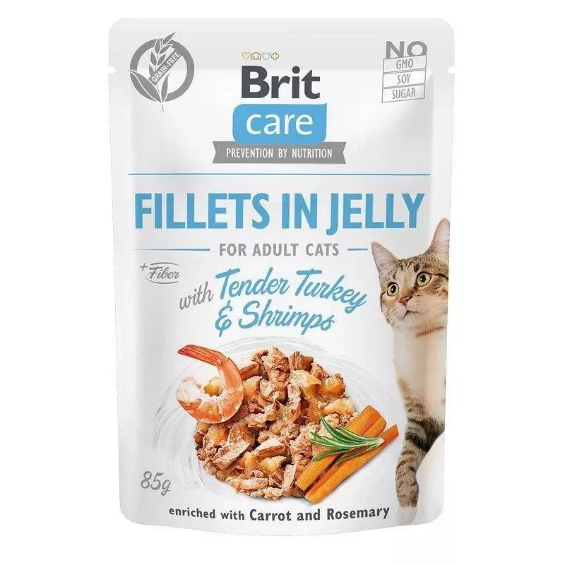 Sobre de comida húmeda para gatos Brit Care FJ Flavour Box en gelatina 12 x 85 g