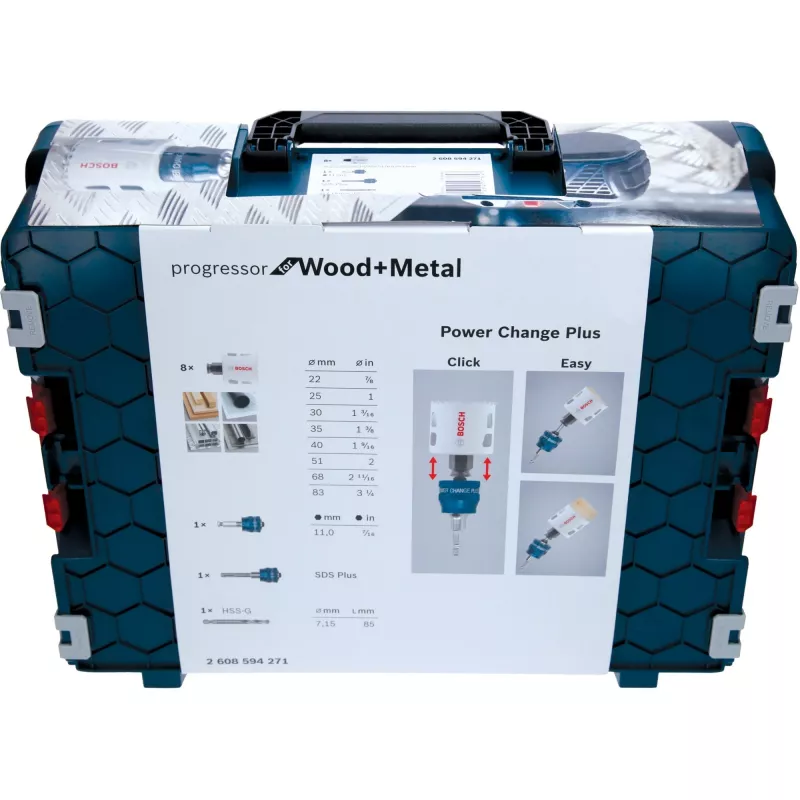 Bosch Progressor for Wood+Metal juego de sierras de corona 22-83 mm, 11 piezas, L-Boxx