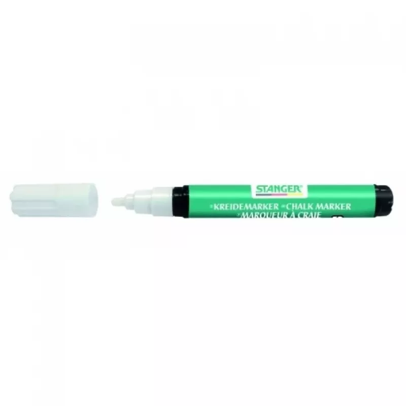 Rotulador de tiza Stanger 620000-1, blanco, punta biselada 3–5 mm