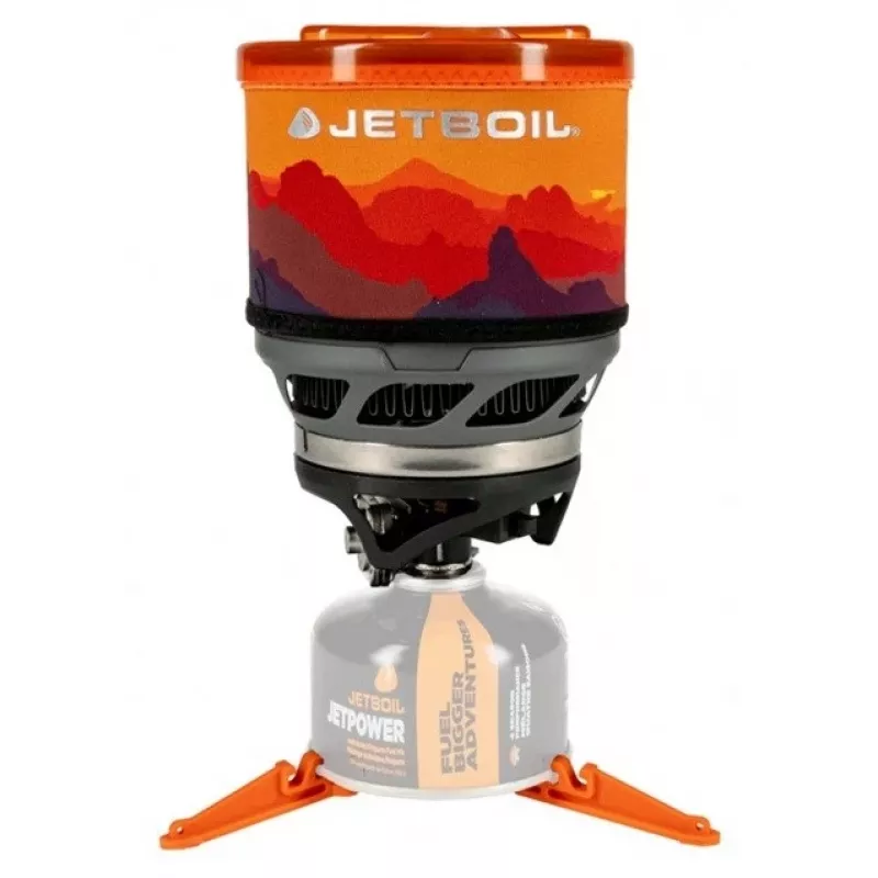 Hornillo de barbacoa portátil Jetboil MiniMo – hornillo de camping compacto y ligero con quemador Fluxring integrado y control de cocción a fuego lento