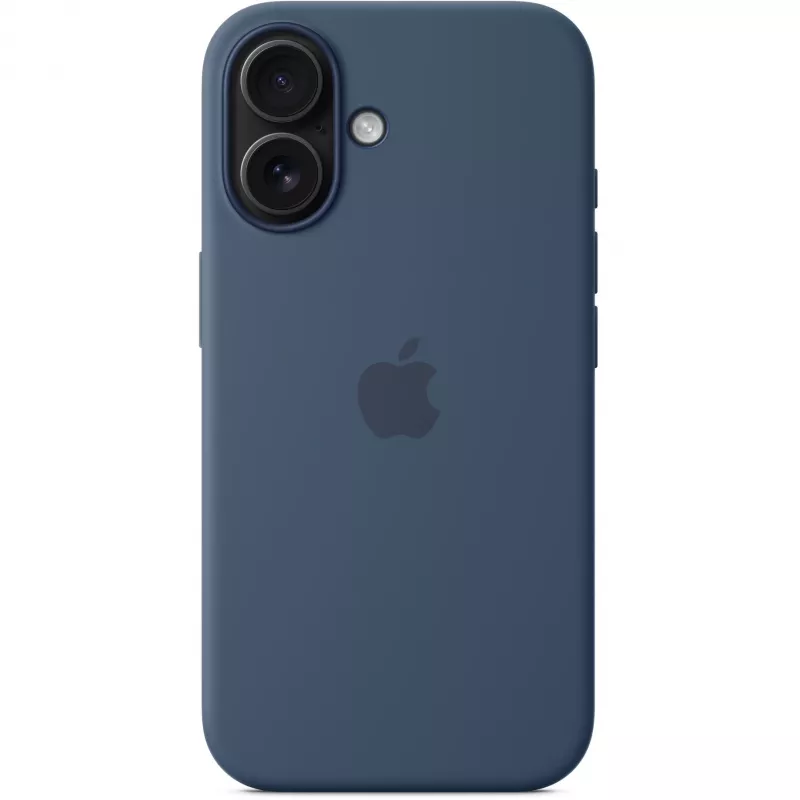 Apple MYY23ZM/A funda de silicona con MagSafe para iPhone 16, azul denim