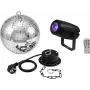 Set de bola de espejos EUROLITE 20 cm con motor y foco LED PST-5 QCL