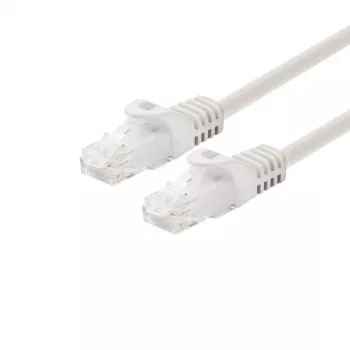 LOGON Cable de red Cat6a U/UTP 15 m Blanco marfil, RJ-45–RJ-45