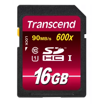 Memoria flash Transcend 16GB SDHC Class 10 UHS-I 600x TS16GSDHC10U1