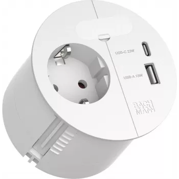 Regleta de enchufes Bachmann Loop 938.303 con 1 toma CEE7/3 y 1 USB A/C 22W