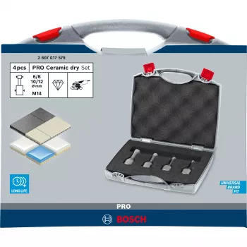 Bosch HSS Brocas helicoidales Juegos Cobalt, Cortador, Cerámica dura, Azulejo, 1,2 cm, Bosch, Plata, 4 uds.