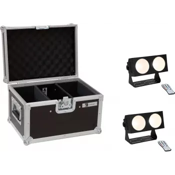 Set de luz LED EUROLITE CBB-2 COB WW 2x con case – 2 focos COB blanco cálido, maletín de transporte